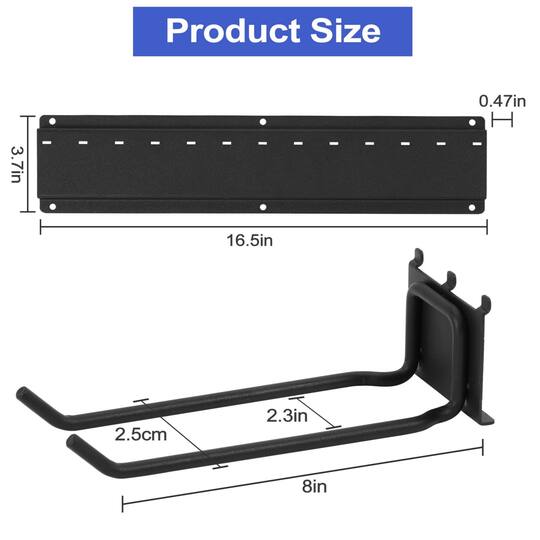 NEX™ 16.5" Black -Hook Garage Tool Wall Rack